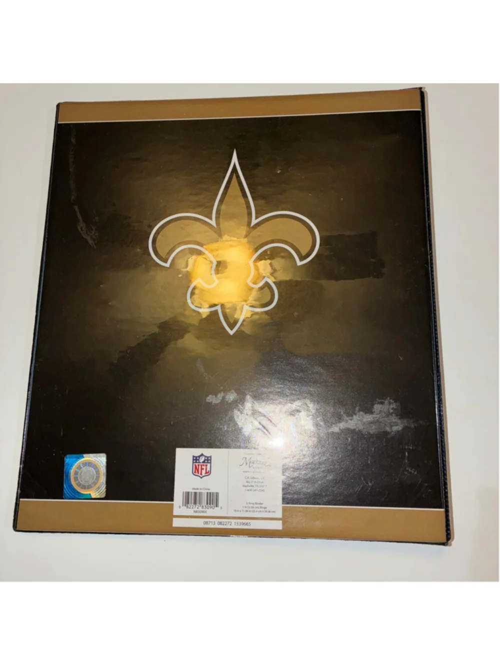 New Orleans Saints NFL 3-Ring Binder with Pencil Case Black and Gold